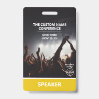 Yellow Access Pass QR Code Speaker Conference