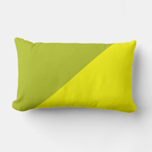 Yellow & Acid green Solid Colour Background Lumbar Cushion