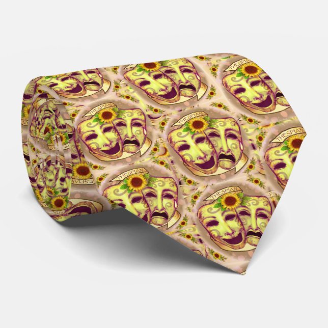 Yellow Actor Masks  Tie (Rolled)