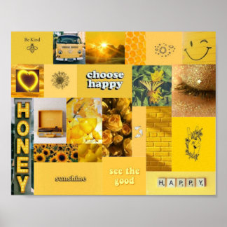 yellow aesthetic collage poster