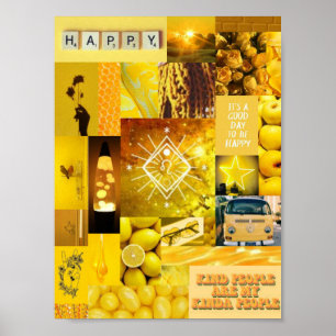 yellow aesthetic leo poster