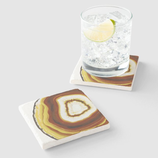 Yellow agate stone coaster (Side)