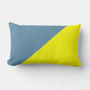Yellow & Air Force blue Solid Colour Background #2 Lumbar Cushion