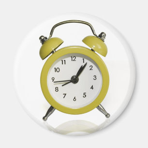 Yellow alarm clock magnet