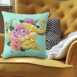 Yellow Albino Ball Python Cushion
