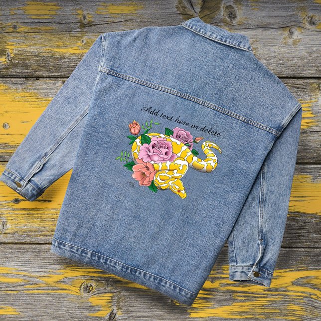 Yellow Albino Ball Python Denim Jacket (Creator Uploaded)