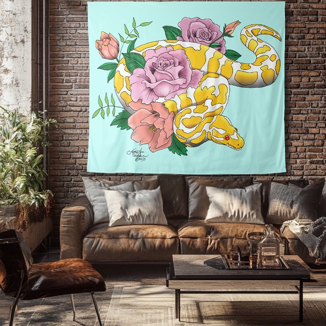 Yellow Albino Ball Python Tapestry (Creator Uploaded)