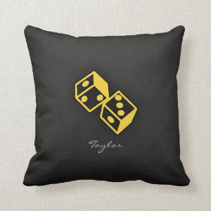 Yellow Amber Casino Dice Cushion