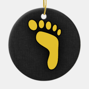 Yellow Amber Footprint Ceramic Tree Decoration