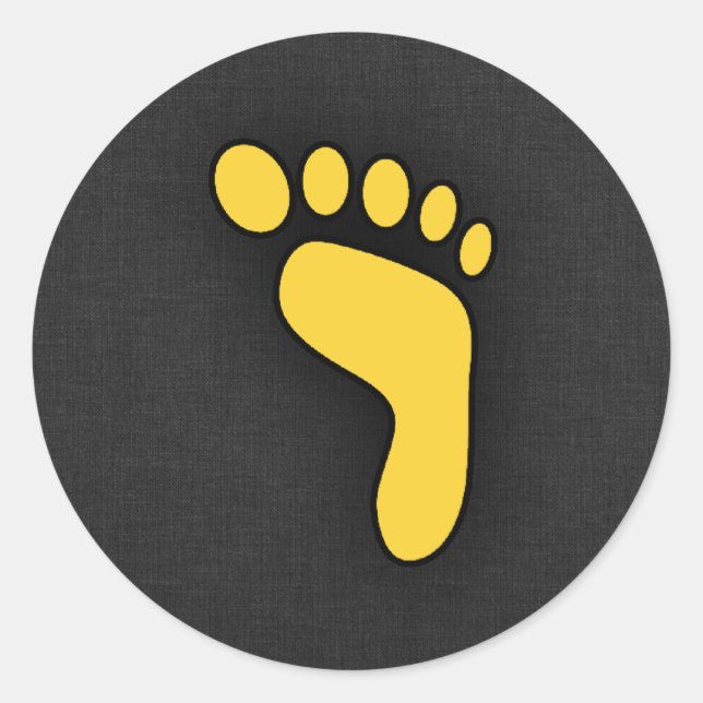 Yellow Amber Footprint Classic Round Sticker (Front)