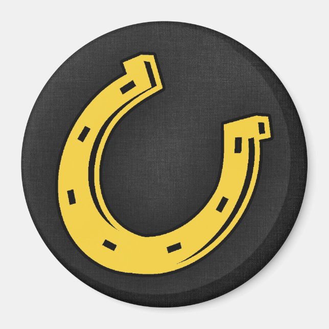 Yellow Amber Horseshoe Magnet (Front)