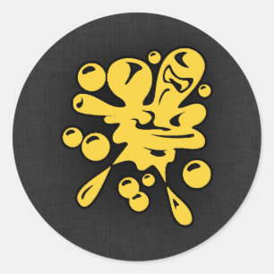 Yellow Amber Paintball Classic Round Sticker