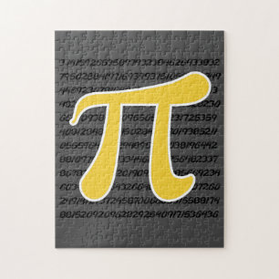 Yellow Amber Pi Symbol Jigsaw Puzzle