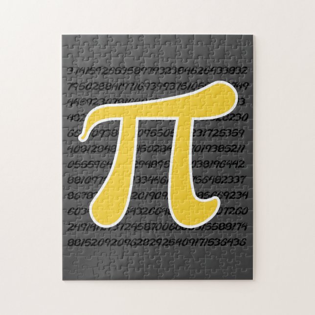 Yellow Amber Pi Symbol Jigsaw Puzzle (Vertical)