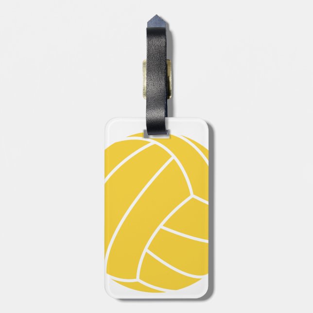 Yellow Amber Volleyball Luggage Tag (Back Vertical)