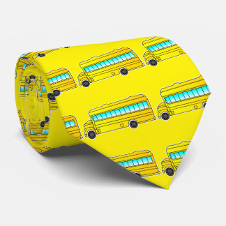Yellow American school bus tie ties