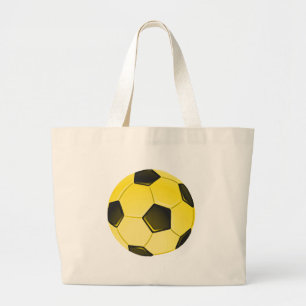 Yellow American Soccer Ball or Football Large Tote Bag