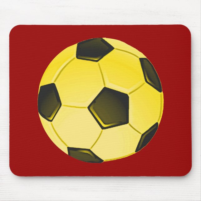 Yellow American Soccer Ball or Football Mouse Pad (Front)