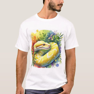 Yellow Anaconda 160724AREF221 - Watercolor T-Shirt