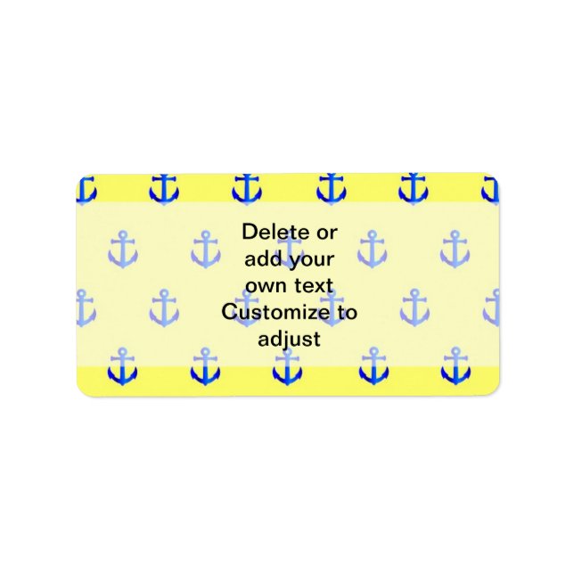 Yellow anchor pattern label (Front)
