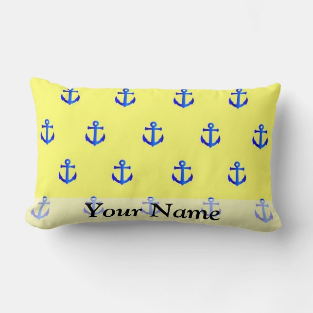 Yellow anchor pattern lumbar cushion (Front)