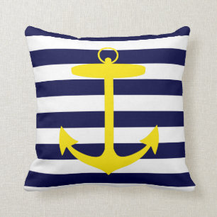 Yellow Anchor Silhouette Cushion