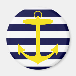 Yellow Anchor Silhouette Magnet