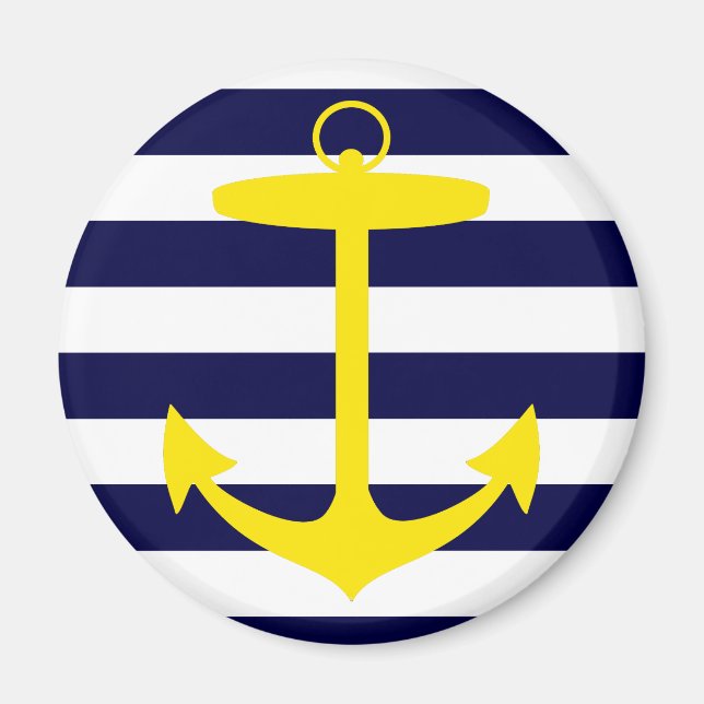 Yellow Anchor Silhouette Magnet (Front)