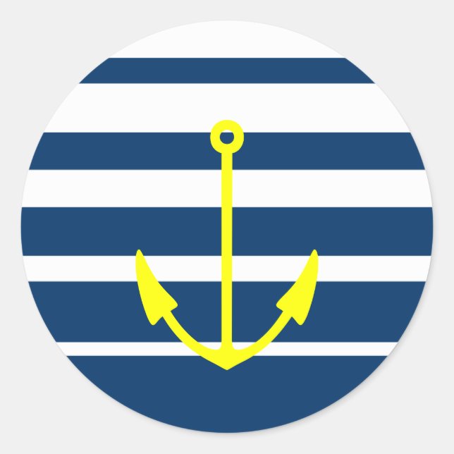 Yellow anchor stickers with blue and white stripes (Front)