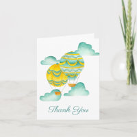 Yellow and Aqua Hot Air Balloons Thank You