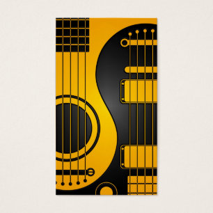 Yellow and Black Acoustic Electric Guitars Yin Yan