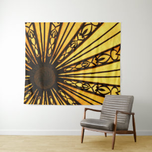 Yellow and Black Architectural  Tapestry