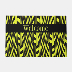 Yellow and Black Art Deco Doormat