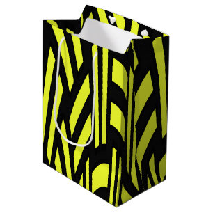 Yellow and Black Art Deco Medium Gift Bag