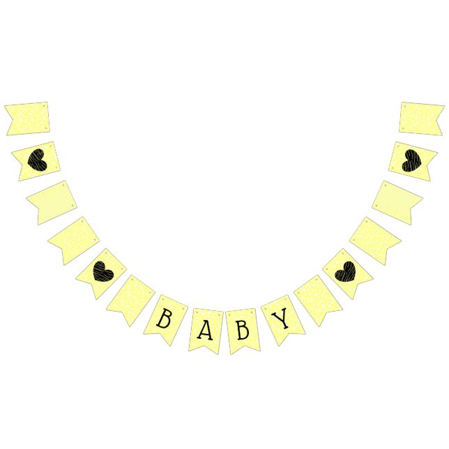 Yellow and Black Baby Heart Garland Banner (All)