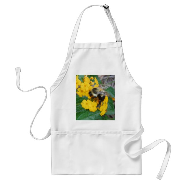 yellow and black Bee on yellow flower Standard Apron (Front)