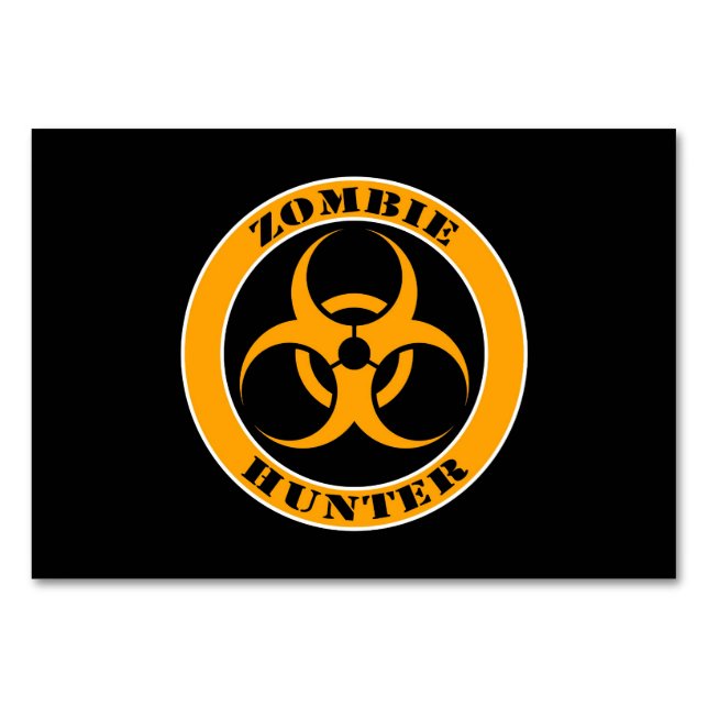 Yellow and Black Bio Hazard Zombie Hunter Table Number (Front)