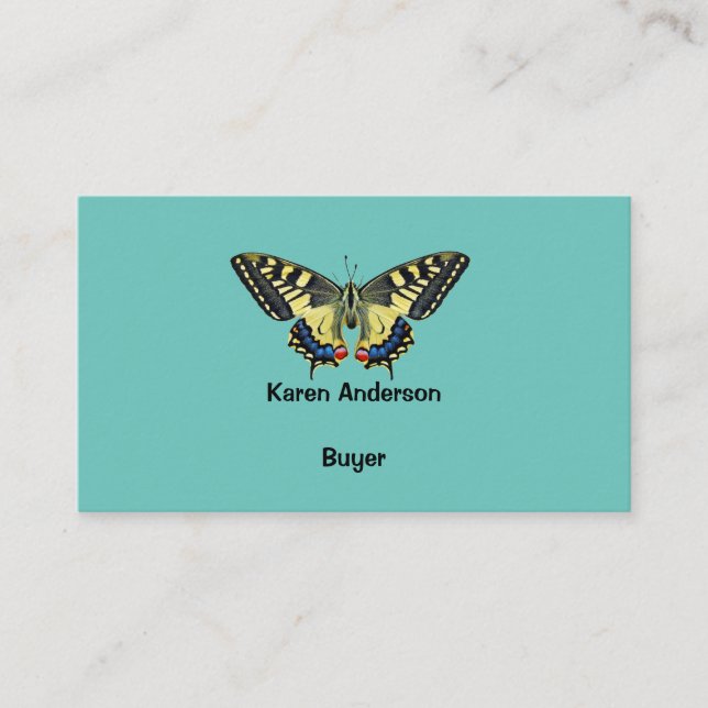 Yellow and black butterfly   business card (Front)