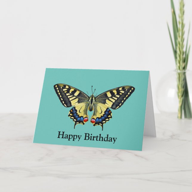 Yellow and black butterfly  card (Front)