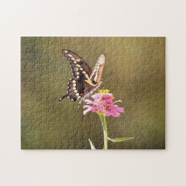 Yellow and Black Butterfly Flower Art Puzzle (Horizontal)