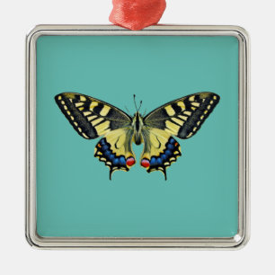 Yellow and black butterfly metal ornament