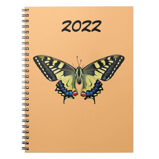 Yellow and black butterfly  notebook (Front)