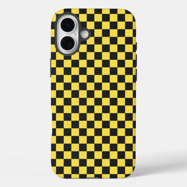 Yellow and black checkerboard pattern Case-Mate iPhone case (Back)