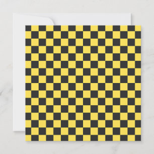 Yellow and black checkerboard pattern thank you card