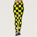Yellow and Black Chequerboard Squares Leggings<br><div class="desc">Yellow and Black Chequerboard Squares,  or boxes</div>