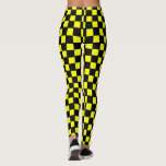Yellow and Black Chequerboard Squares Leggings<br><div class="desc">Yellow and Black Chequerboard Squares, or boxes</div>