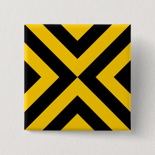 Yellow and Black Chevrons 15 Cm Square Badge
