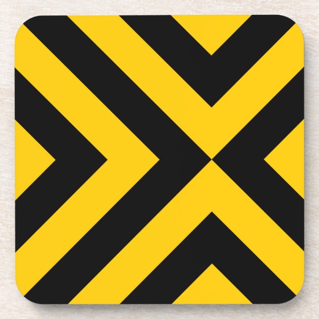 Yellow and Black Chevrons Coaster (Front)