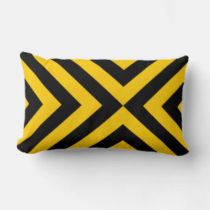 Yellow and Black Chevrons Lumbar Cushion