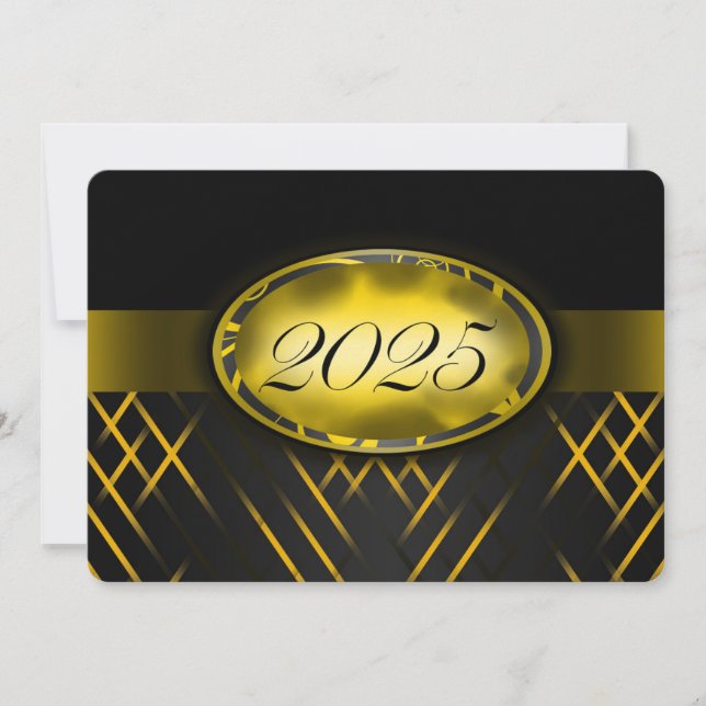 Yellow and Black Class of 2025 Invitation (Front)